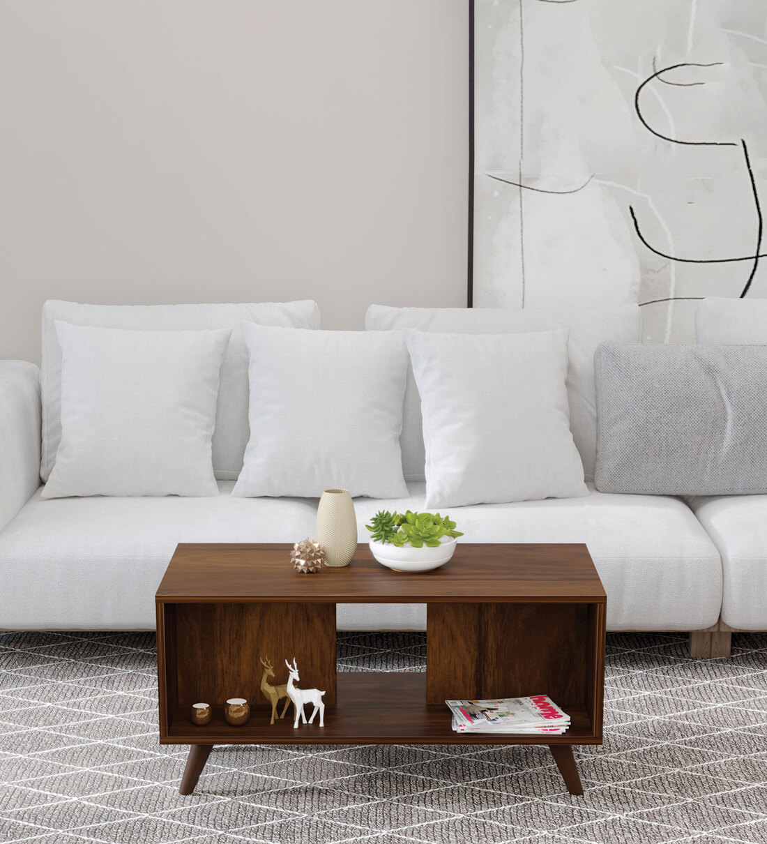 Leo  Coffee Table In Brown Maple ColourShare By bluewud