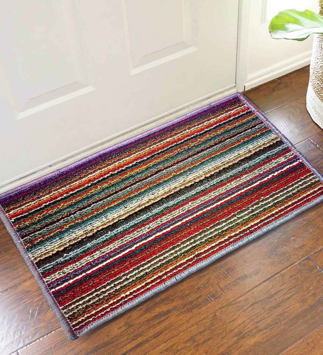 Multicolor Nylon Geometric 23X15 Inch Stain Resistant Door Mat,By StatusShare By Status