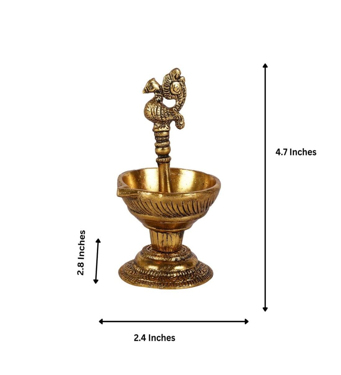 Decorative Peacock Gold Aluminium DiyaShare By Purestory