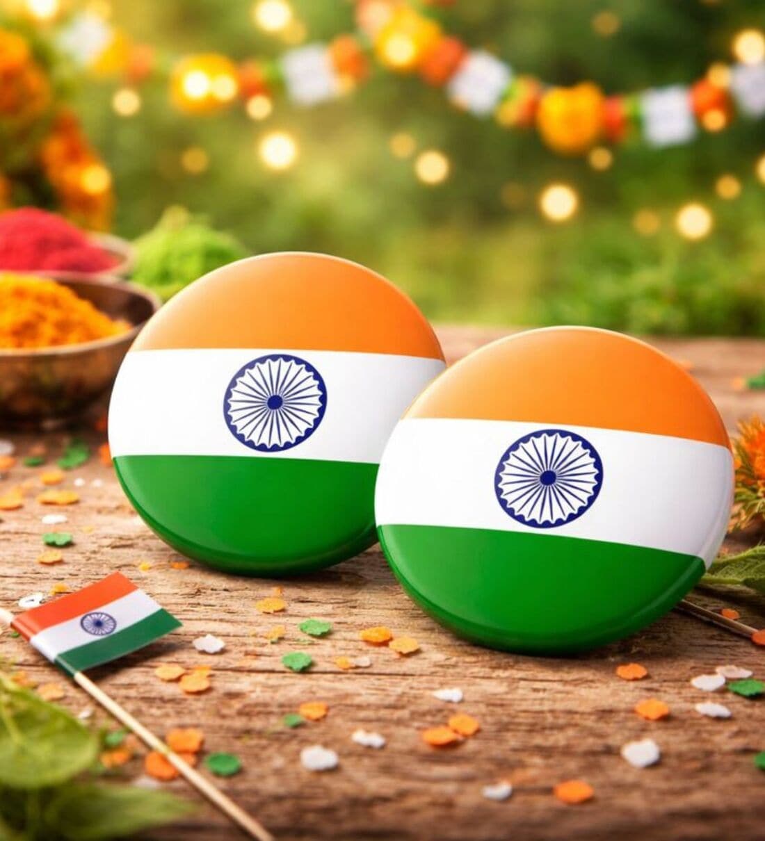4.5 cm Indian Flag Pin Badges Pack of 2Share By Regalo