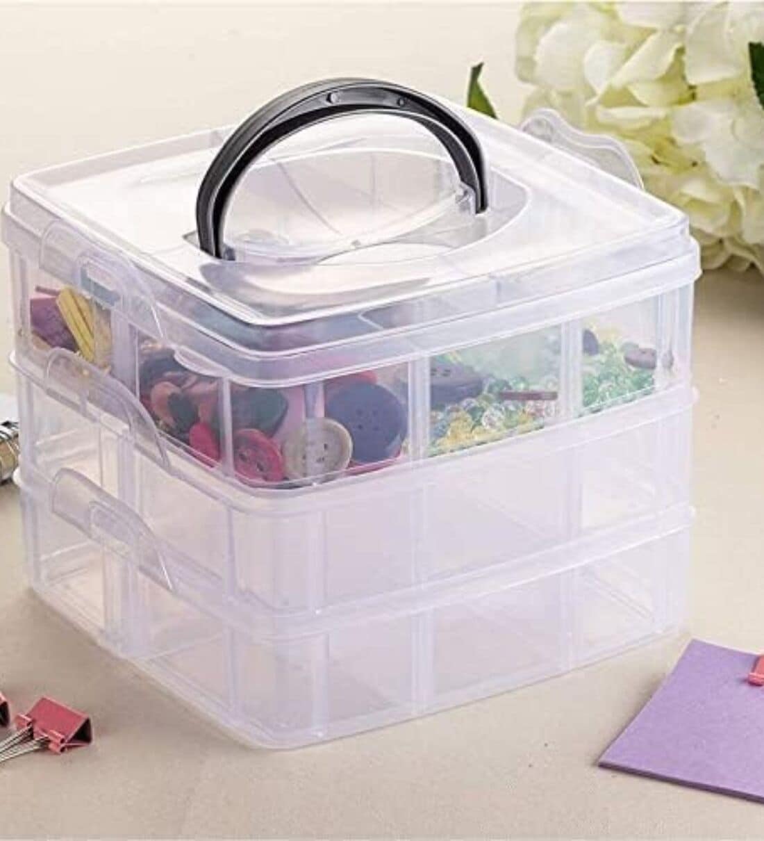 3 Layer 18 Grid Grids Clear Plastic Organizer Jewelry Storage BoxShare By Regalo