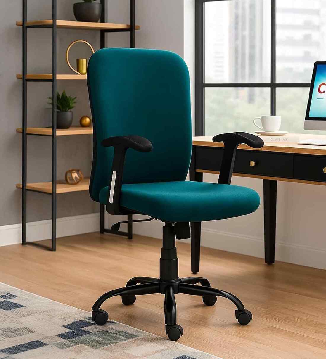 Rainbow Velvet Fabric Executive Chair In Teal ColourShare By Zidle