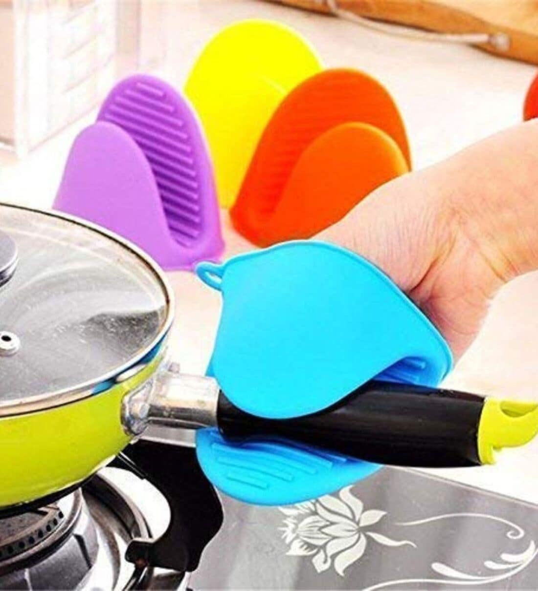 Heat Safe Collection Non Slip Heat Resistant Silicone Pot Holder MittensShare By Regalo