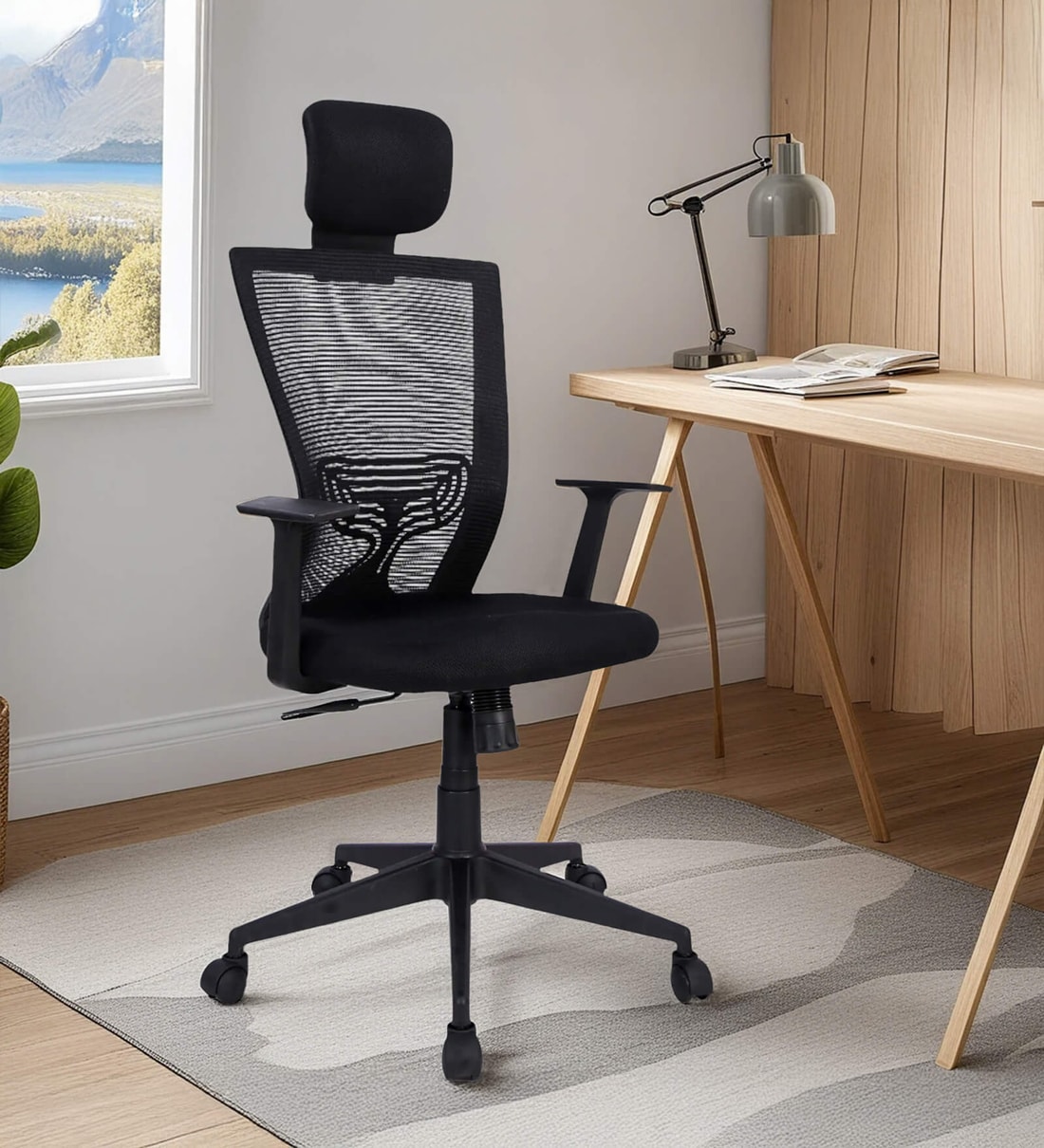 Jurou Breathable Mesh High Back Ergonomic Chair in Black ColourShare By Mintwud from Pepperfry