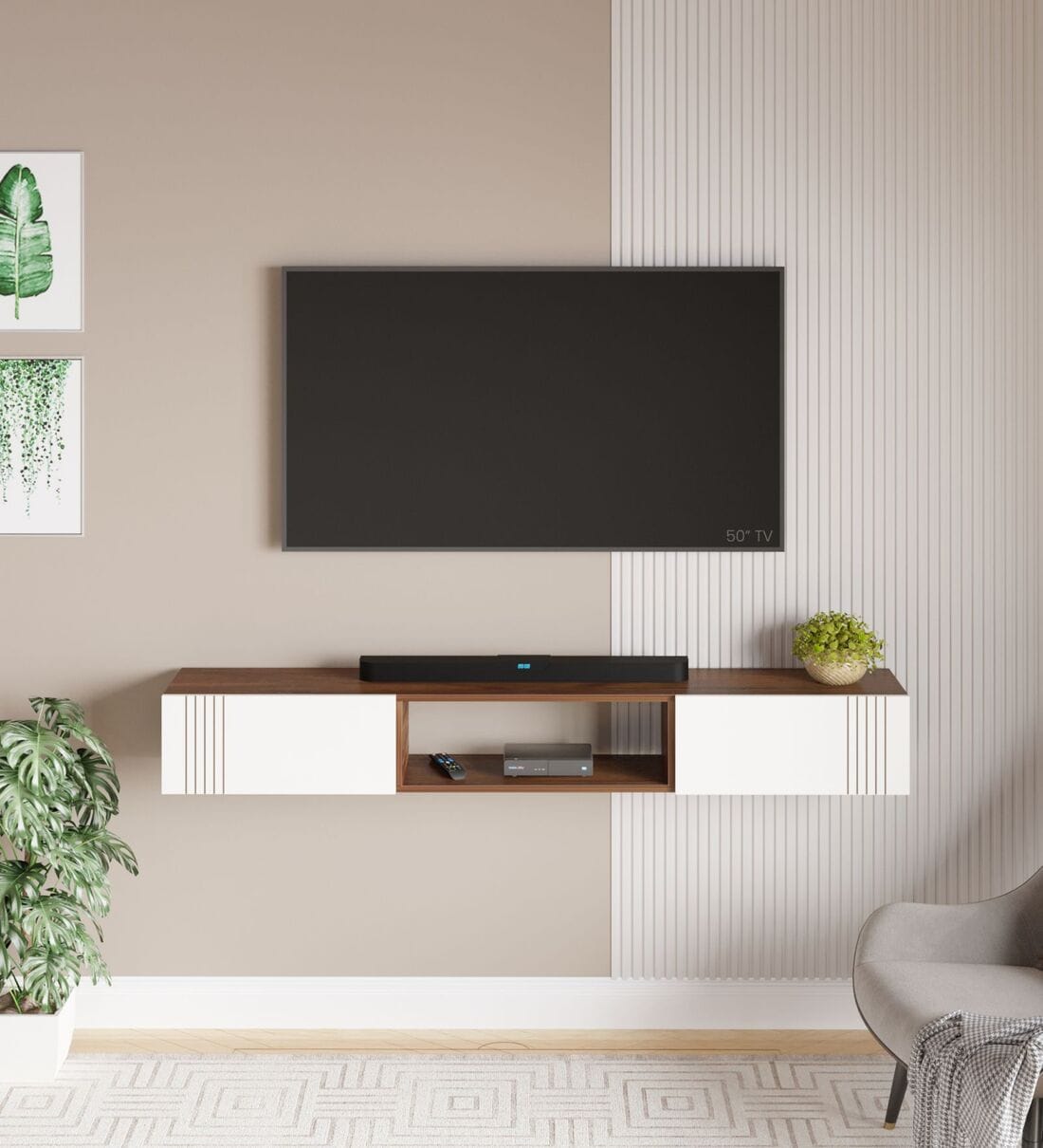 Darien Tv Unit In Brown Maple & Frosty Finish For Tv Upto 55"Share By bluewud
