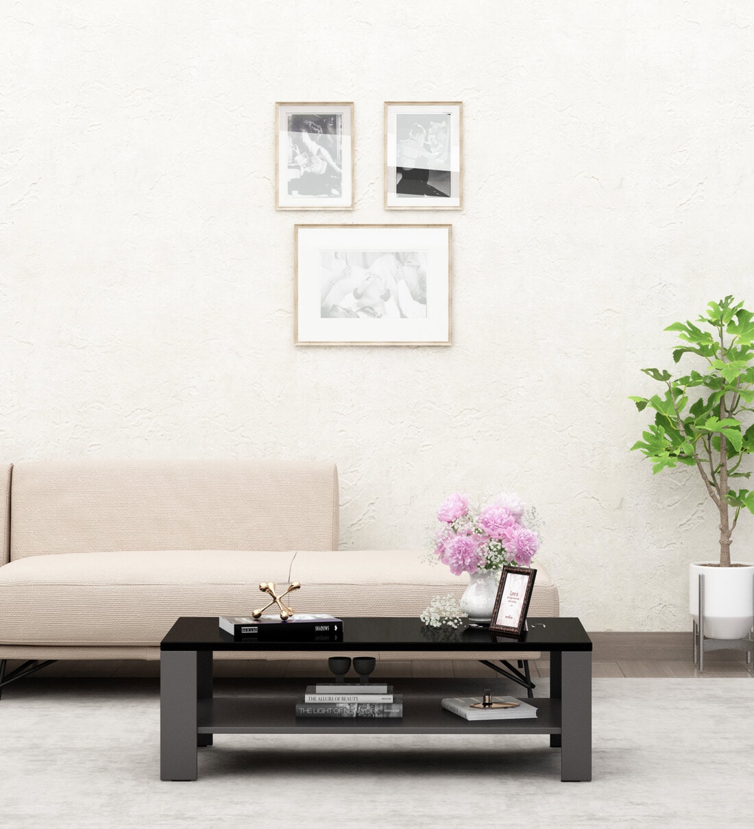 Orca Coffee Table in Black & Dark Grey ColourShare By Crystal Furnitech