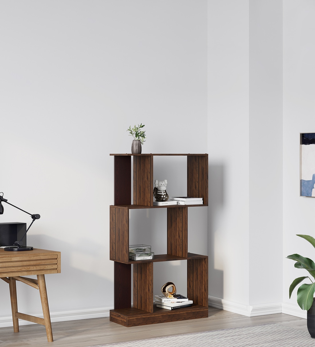 Checkers Small Bookshelf In Classic Walnut FinishShare By Nilkamal