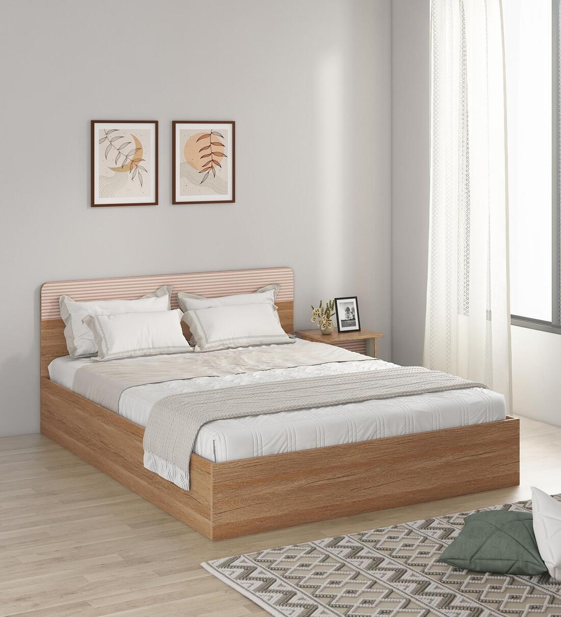 Kosmo Noah Queen Bed In Melamine Finish With Box StorageShare By Spacewood