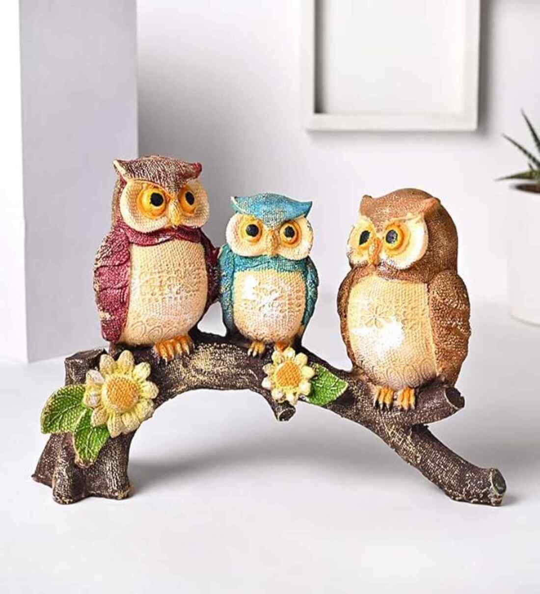 Decorative Owl Resin Showpiece (13 cm, Multicolor)Share By 5 Needs