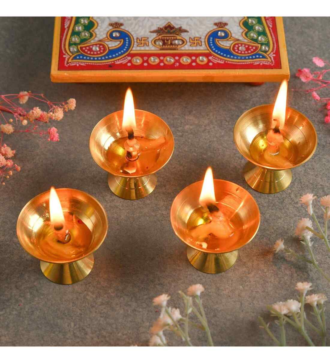 Pure Brass Diya  Set of 4 Pcs ComboShare By Fashion Bizz