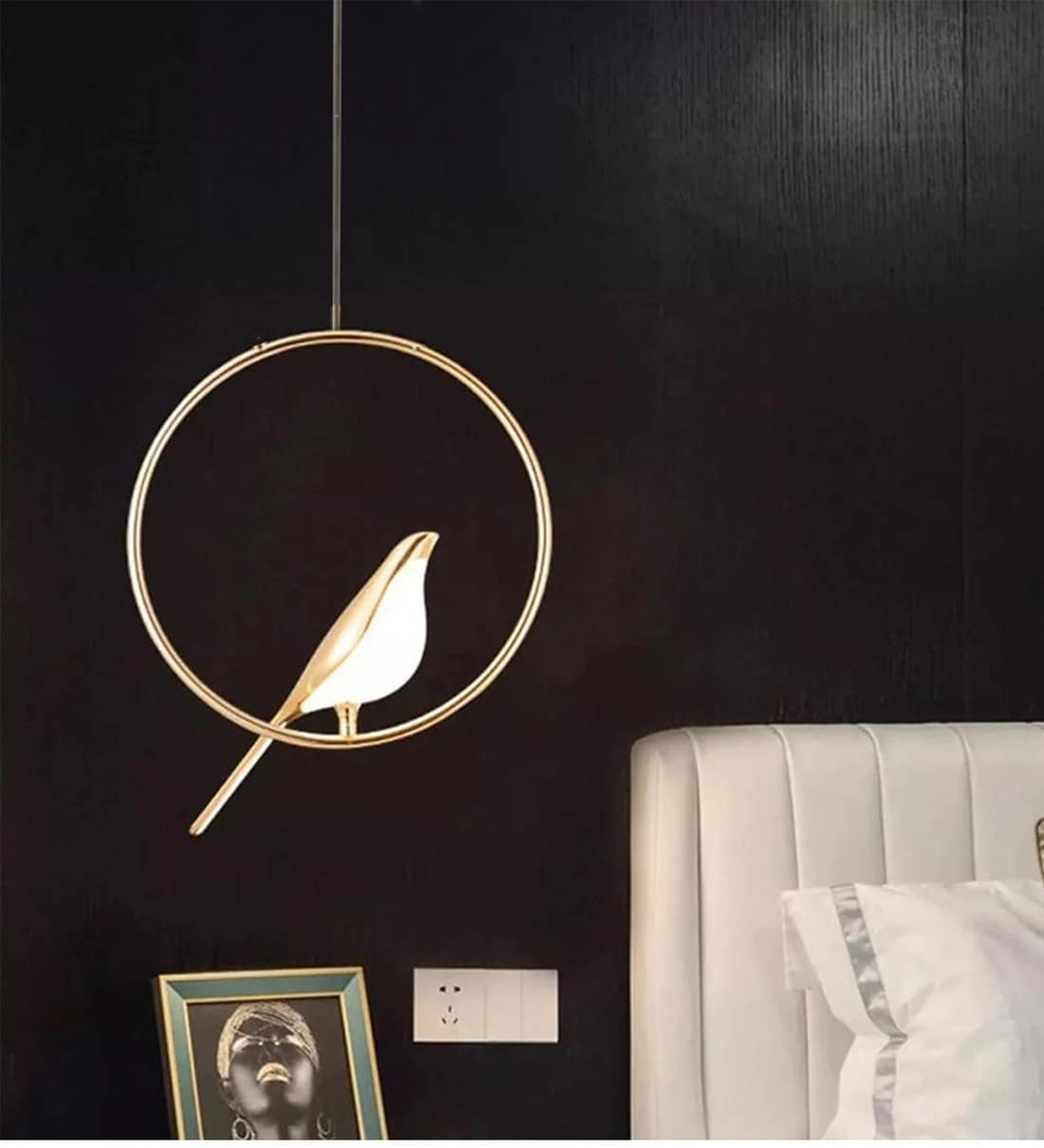 Modern Gold Led Bird Round Ceiling Light Fixture Pendant LightShare By Sinoman