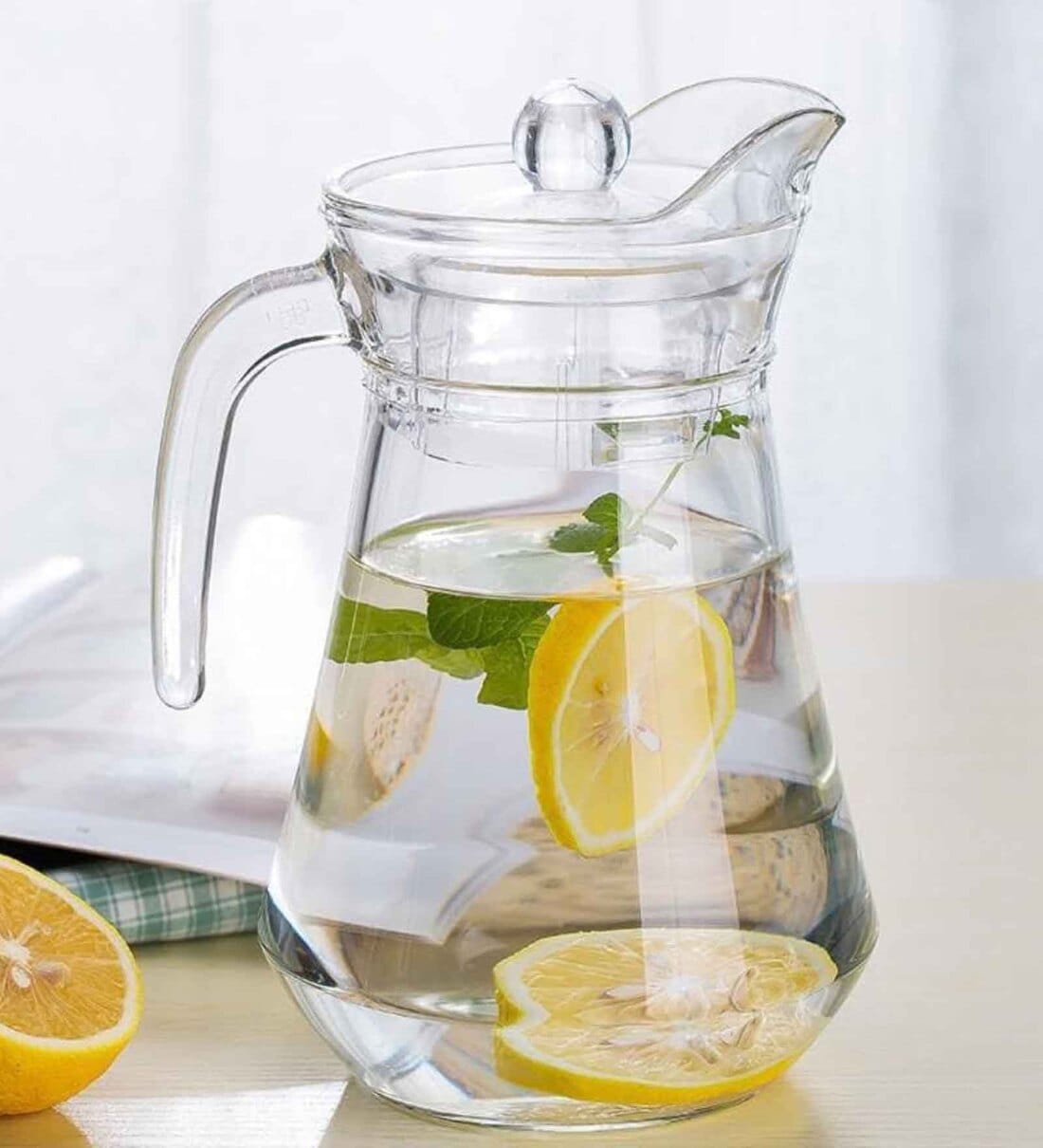 1.2 Ltr Clear Water Jug with Lid & Handle (White)Share By Regalo