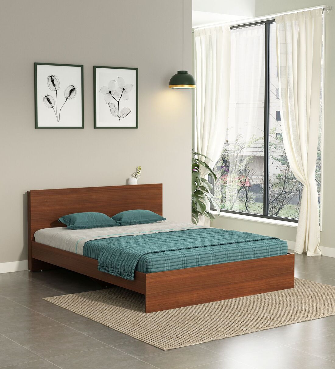 Wilson King Bed in Rigato Walnut FinishShare By Valuewud from Pepperfry