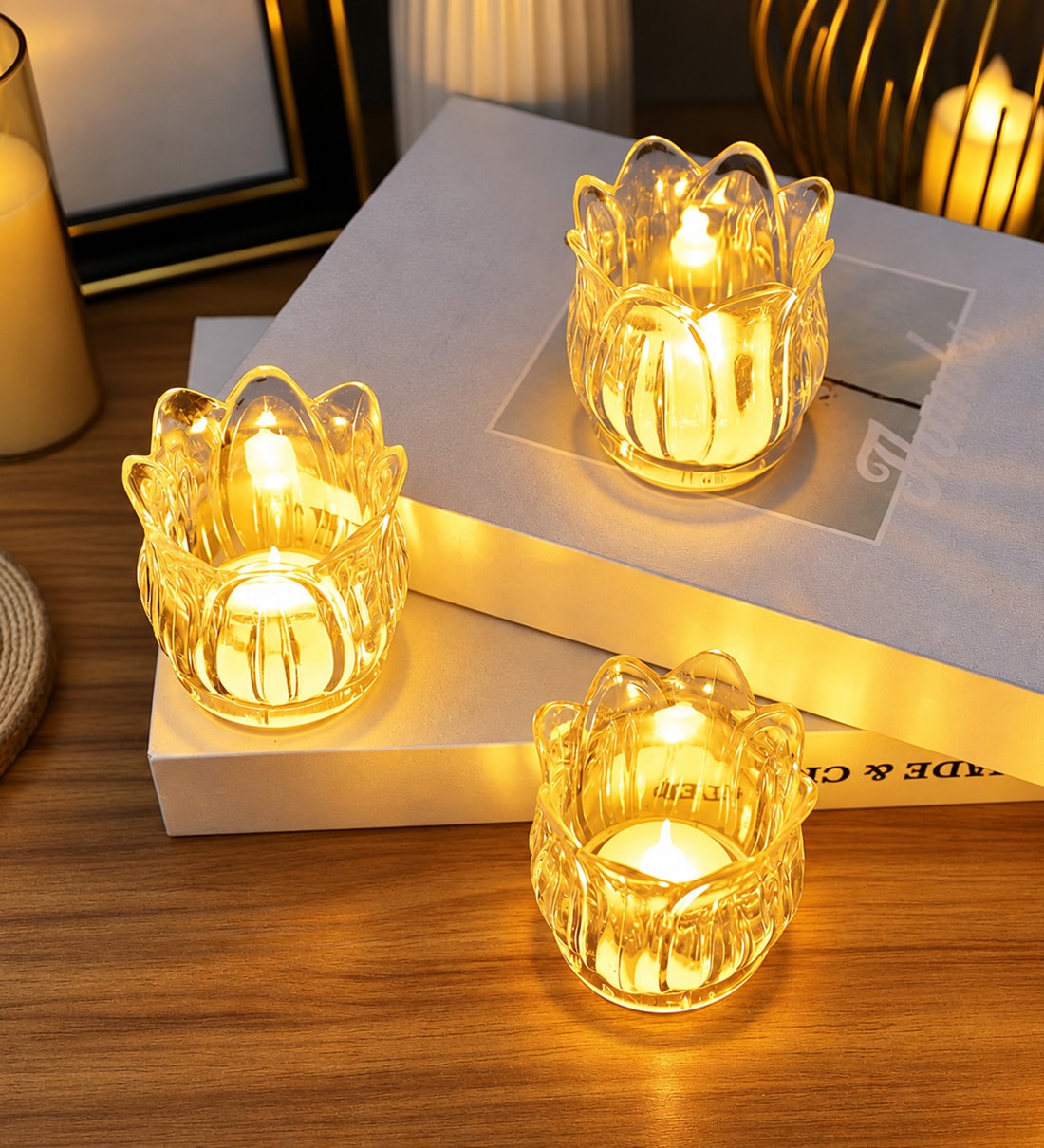 Lotus Flower Shaped LED Candle 2PcsShare By 5 Needs