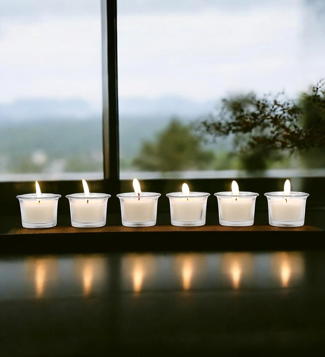 White Glass Votive Candles Set Of 6Share By Hosley