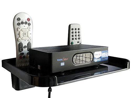 Joyway Set Top Box Stand With Remote Holder, Set Top Box Shelf Black