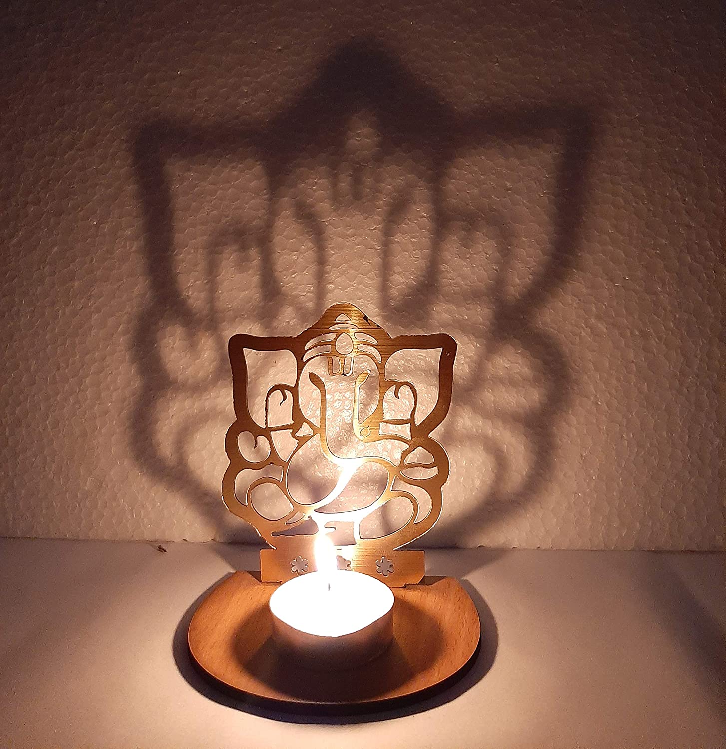 Ganesh Ji Wooden Candle Holder