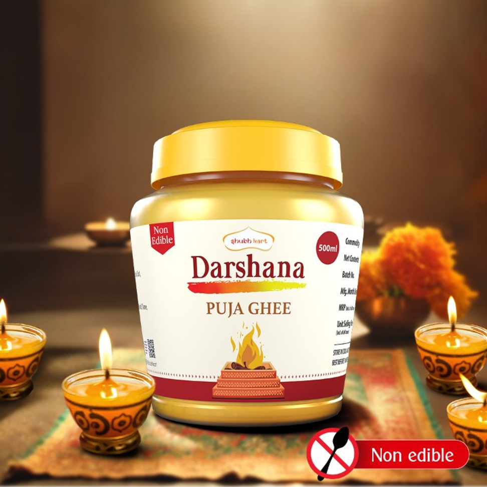 Shubhkart Darshana Puja Ghee - 500 ML|Non-Edible for Festivals (500 g)