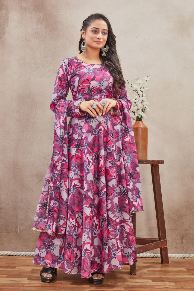 HOUSE OF COMMON Flared/A-line Gown (Purple)