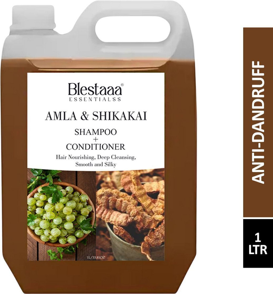 blestaaa essentialss Anti-hair fall shampoo enrich with Amla, Reetha , Shikakai. (1 L)