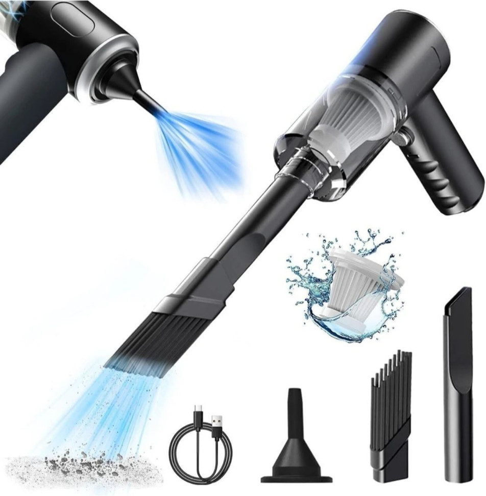 MIRAJ AS-228 Hand-held Vacuum Cleaner with 2 in 1 Mopping and Vacuum, Reusable Dust Bag (Black)