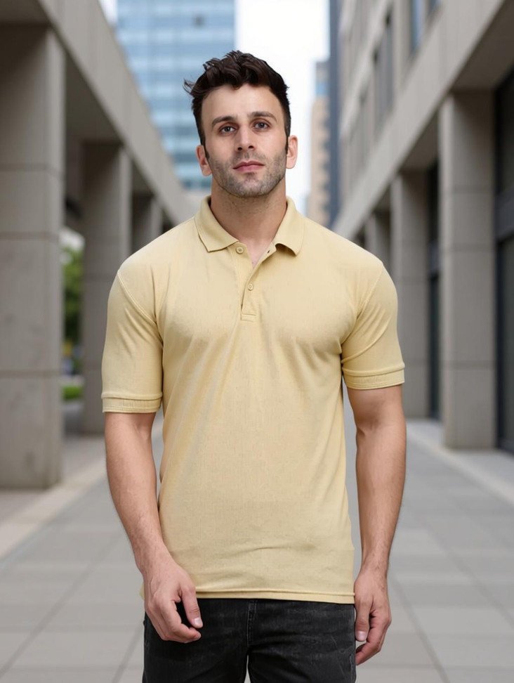 Ruggstar Solid Men Beige T-Shirt