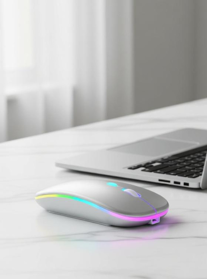 Dezful bluetooth mouse Wireless Optical Mouse (Bluetooth, 2.4GHz Wireless, siliver)