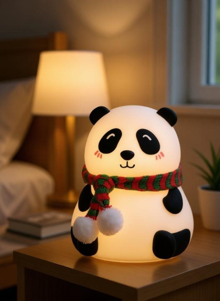 taufa villa Cute Panda Silicon USB Rechargeable Light Night Lamp Night Lamp (13 cm, Multicolor)