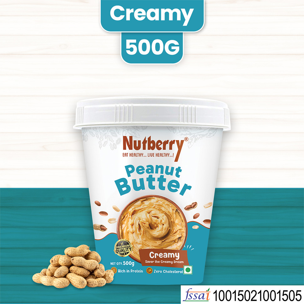 Nutberry Peanut Butter Creamy 510gm in Bucket 500 g