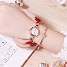 DoubleRun White Dial Black Stone Strap Design fancy bracelet tipe watch   Girls
