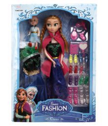 Barbie Doll House for Girls / Tiara Barbie Doll Set Pink with Crown, Neckless, Slippers Doll , 8 Sets of Fashion Accessories, FROCKS