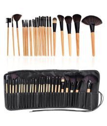 SkinPlus 24 PCS Professional Wood Make Up Brushes Sets Synthetic Foundation Brush 1 gm