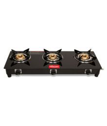 SAFELINE Compactra Black 3B 3 Burner Manual Gas Stove