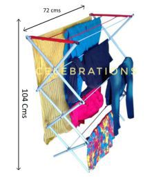 Celebrations Iron Best Quality 74.9X36.8X106.1 Cm Self Standing Foldable Cloth Drying Stand/Cloth Stand/Cloth Rack