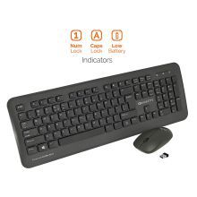 Amkette Wi-Key Plus USB Wireless Keyboard and Mouse Combo (Black)