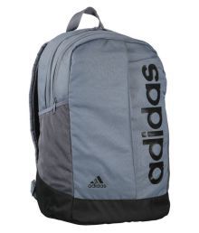 Adidas Grey Canvas College Bags Backpacks-22 Ltrs