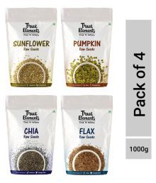 True Elements Pumpkin + Sunflower + Chia + Flax Seeds 250 gm Pack of 4