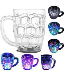 Casotec Amazing Light Changing Fibre Glass Beer LED Mug With Inductive Rainbow Color Disco Led 7 Colour Changing Liquid Activated Lights Multi Purpose Use Mug/Cup 295ML