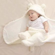 Brandonn White Flannel New born Baby AC Blanket ( 71 cm - 45 cm- 1 pcs)