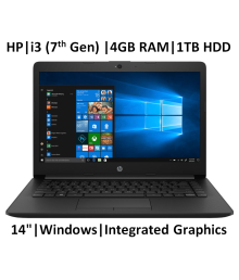 HP 14 ck0119tu 2019 14-inch Laptop (7th Gen i3-7020U/4GB/1TB/Windows 10 Home/Integrated Graphics), Jet Black