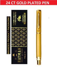 Hayman Picasso Parri 24 Ct Gold Plated Triangle Roller Ball Pen With Box (P-4)