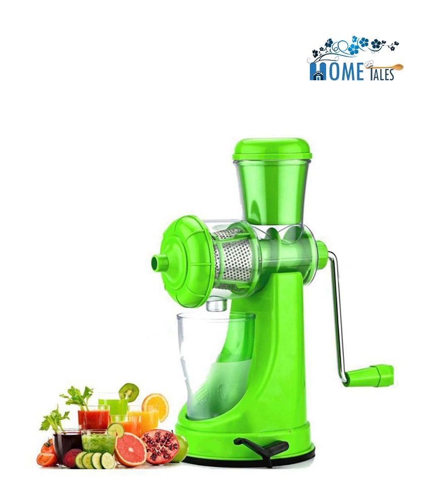 HOMETALES Hand manual Juicer machine for Fruits and Vegetables with Steel Handle Vacuum Locking System, Shake, Smoothies, Travel Juicer for Fruits and Vegetables, Fruit Juicer for All Fruits, Juice Maker Machine (Green)