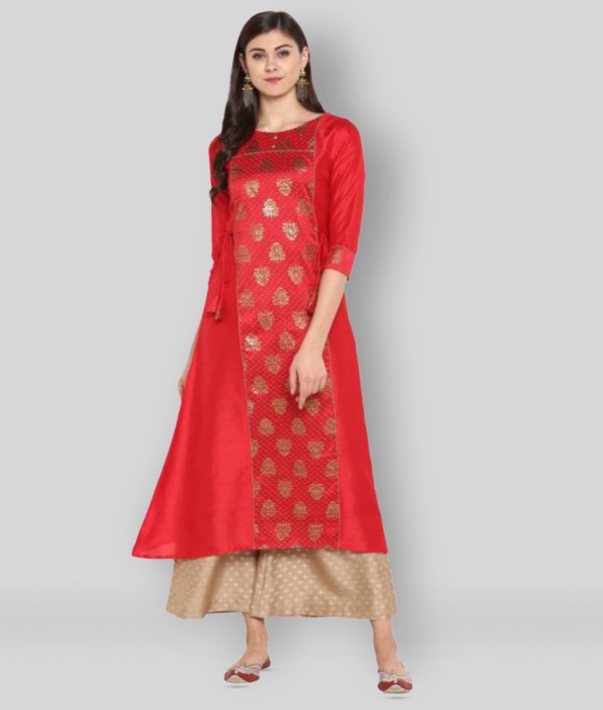 Janasya - Pink A-line Silk Women's Stitched Salwar Suit ( Pack of 1 )