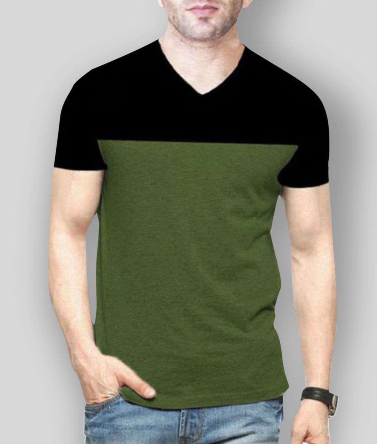 Veirdo - Green Cotton Regular Fit Men's T-Shirt ( Pack of 1 )