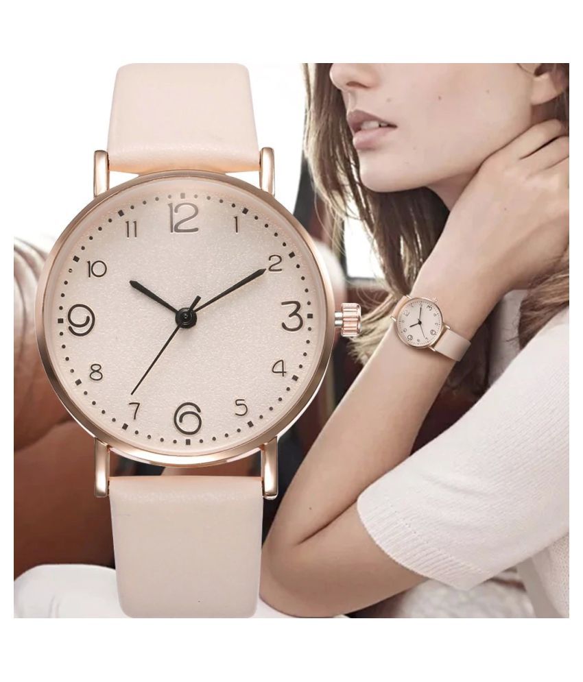Xinew Leather Round Womens Watch
