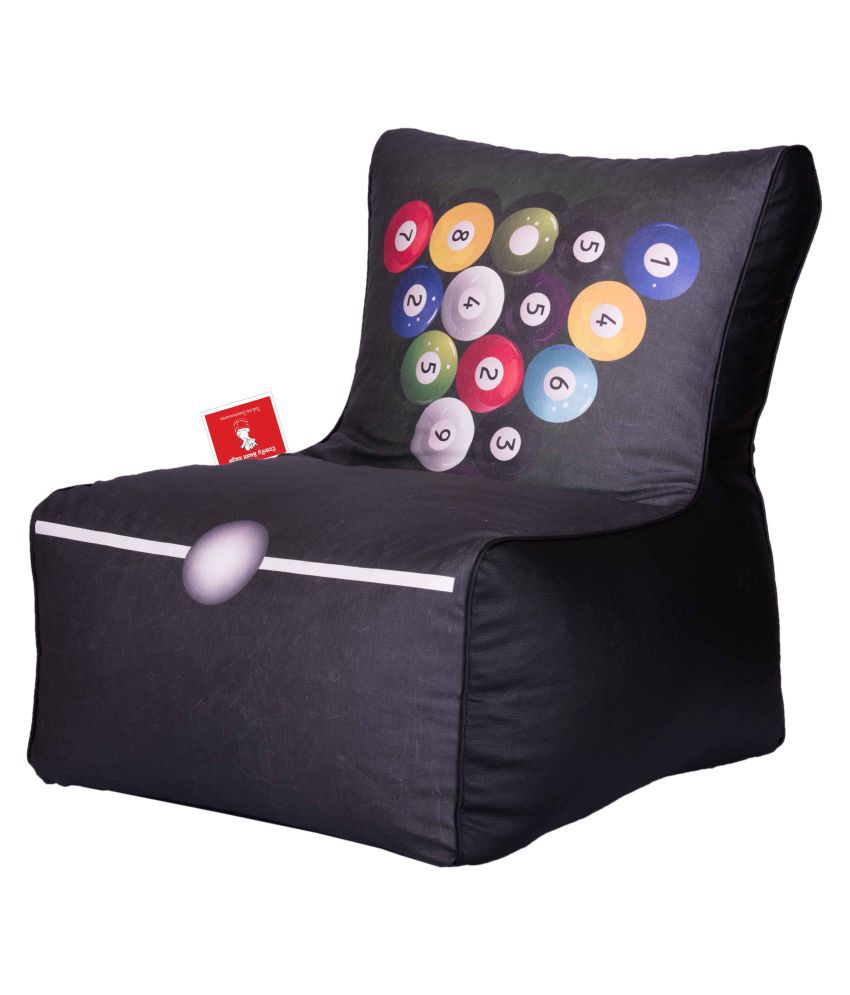 ComfyBean - Printed - Designer - Bean Chair - Size XL - Filled With Beans Filler ccc Pool Table Black ccc