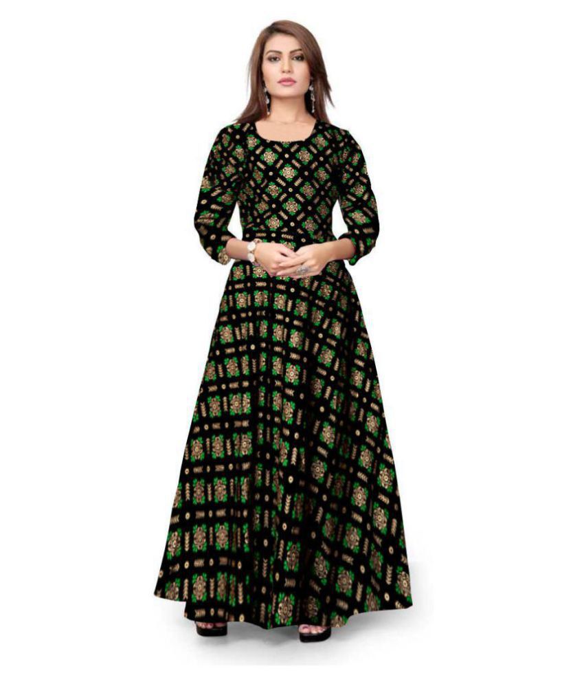 Trendy Fab Rayon Green A- line Dress