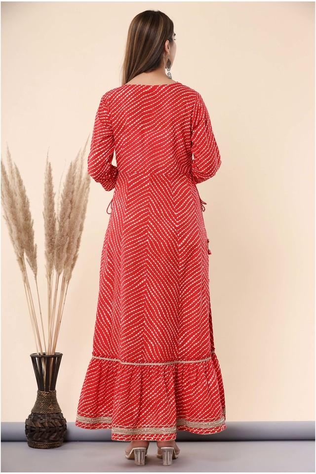 Juniper - Embroidered Cotton Round Neck Womens Ethnic Dress