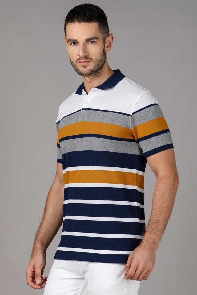 Stop - Stripes Cotton Blend Regular Fit Mens T-Shirt