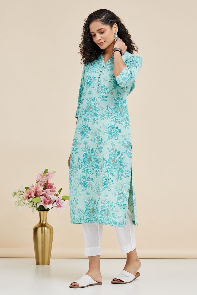 Stop - Printed Flex Mandarin Women's Casual Wear Kurta